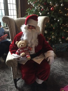 Sitting on Santa's knee for the first time